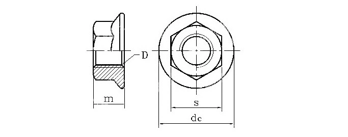 Hexagon Nut/Flange Nut/Cap Nut with Toothed Anti-Skid Flange DIN6923