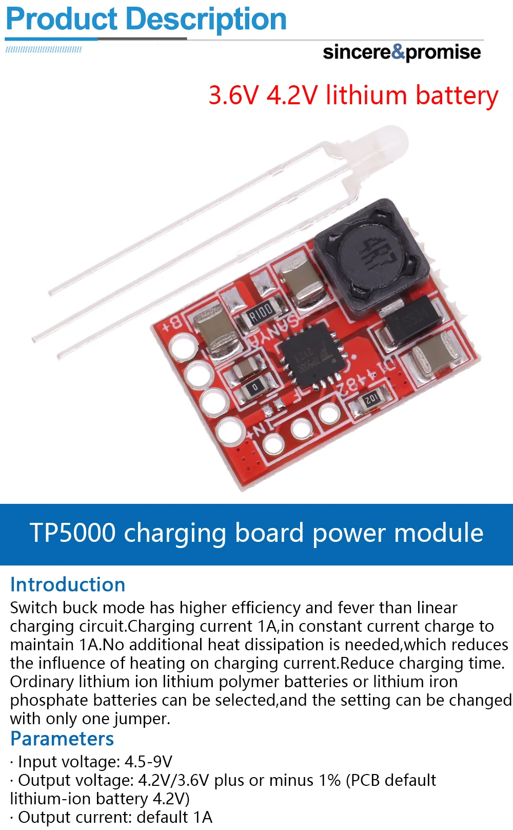 TP5100 TP5000 Charging Management Power Supply Module Board 18650 1A 2A 5V Compatible With 4.2V 8.4V 1S 2S Lithium Batteries