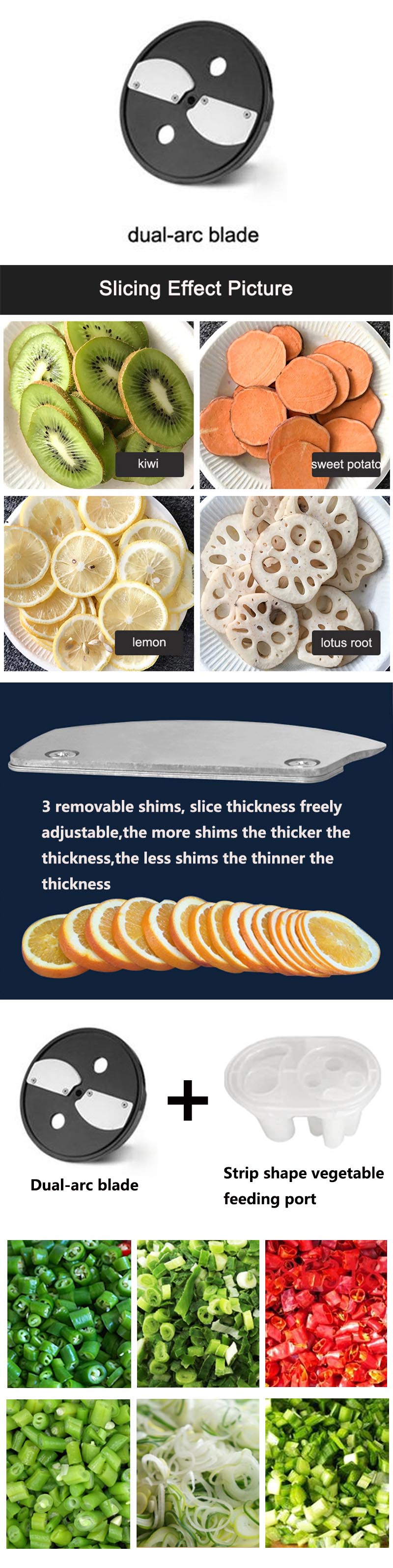 Convenient Commercial Vegetable Cutting Machine with Lid and PC Stainless Steel Housing