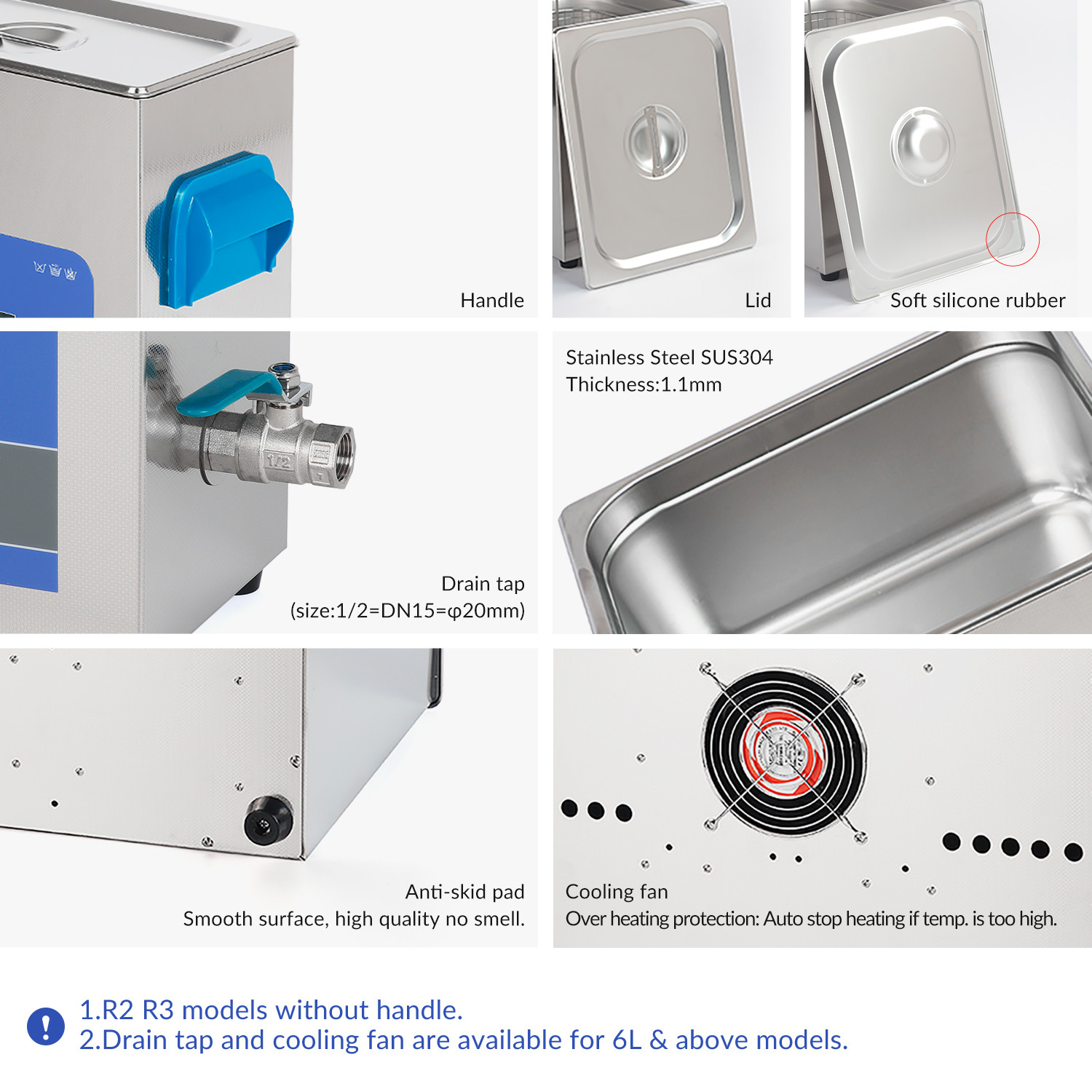 20L 40KHz Vegetable Cleaner Device With Digital Timer Heater For Instruments Industrial Parts