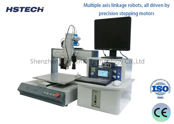  Automatic Dual Workbenches Single Head Desktop Soldering Robot With Automatic Cleaning Function Manufactures