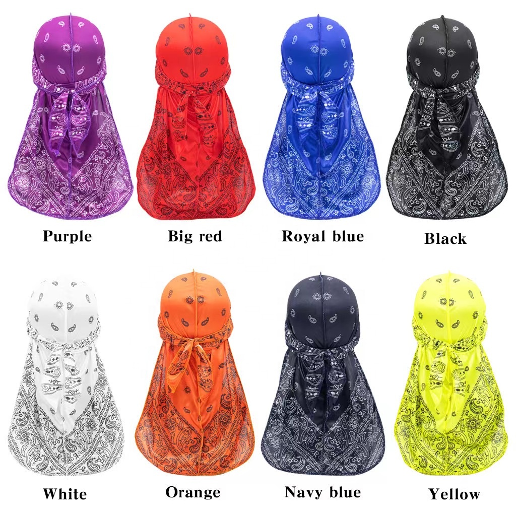 360 Waves Silk Durag Headcover Custom Logo Velvet Wave Cap