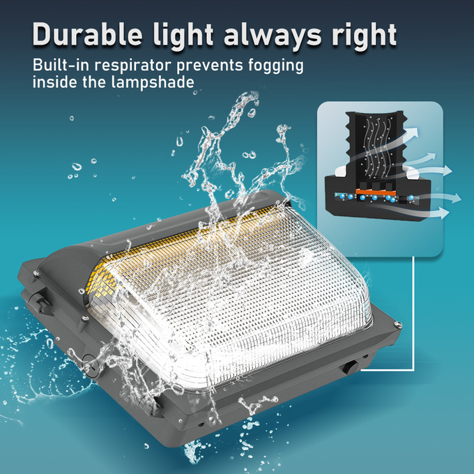 OEM Slim LED Wall Pack Light 30W 40W 60W 80W 120W 3CCT Adjustable IP65 Waterproof For Loading Docks