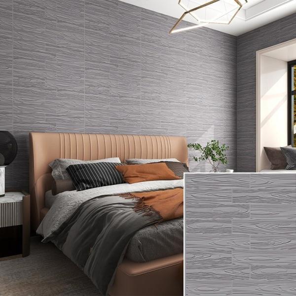 Interior Wallpaper Wood Grain PE Foam 3D Decoration Wall Coating Sticker with