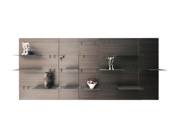Solid Wood Wall Shelf Hanging Storage Furniture Metal Mounted Wall Floating