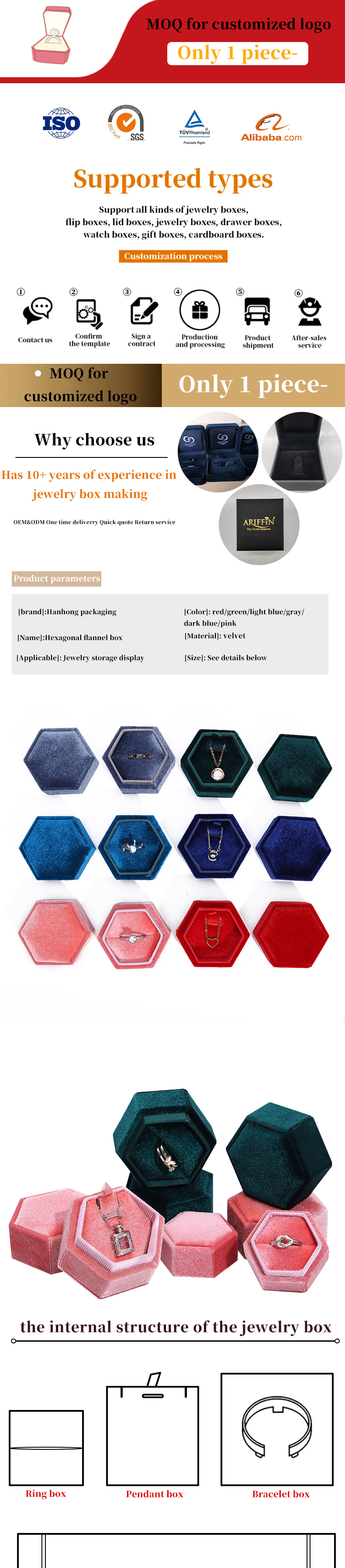 Velvet Travel Ring Box for Customized Jewelry Packaging and Wedding Rings