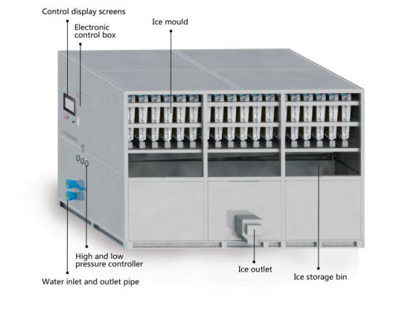 Food Contact 304 Stainless Steel Industrial Ice Cube Making Machine Large Ice