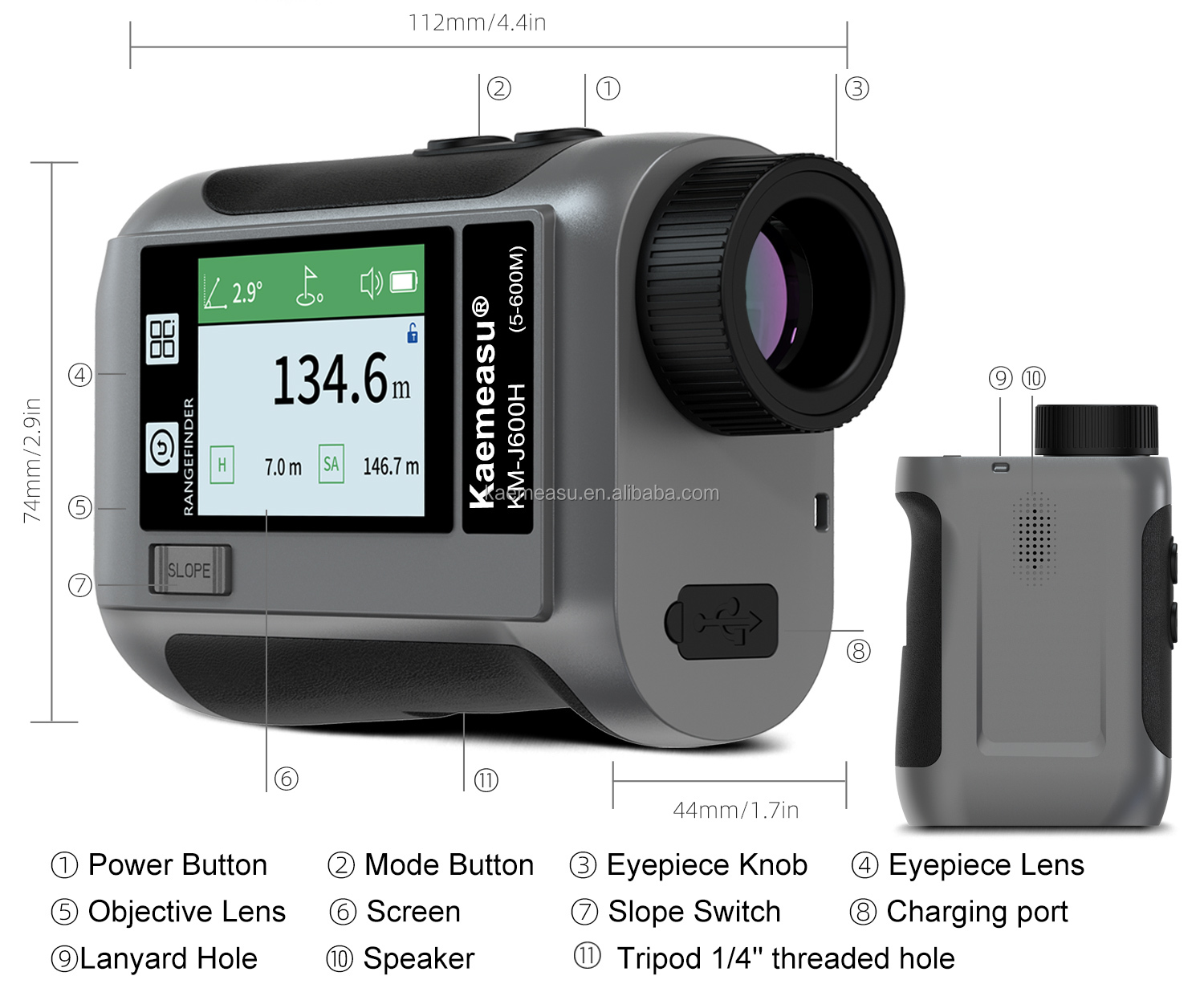 J1200m High Precision Laser Rangefinder Multifunction Device for Real Estate Engineering