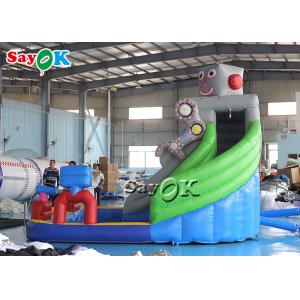 Inflatable Bouncy Slides Custom Backyard Robot Themed Inflatable Water Slide