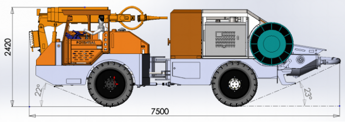 KC2008J Concrete Spraying Machine , Shot Concrete Machine With Floating Axle 3
