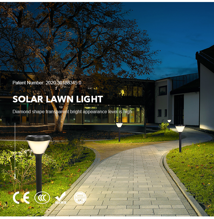 5V 4.5W Triangle LED Solar Pathway Lights Solar Spike Light For Park Courtyards Villas