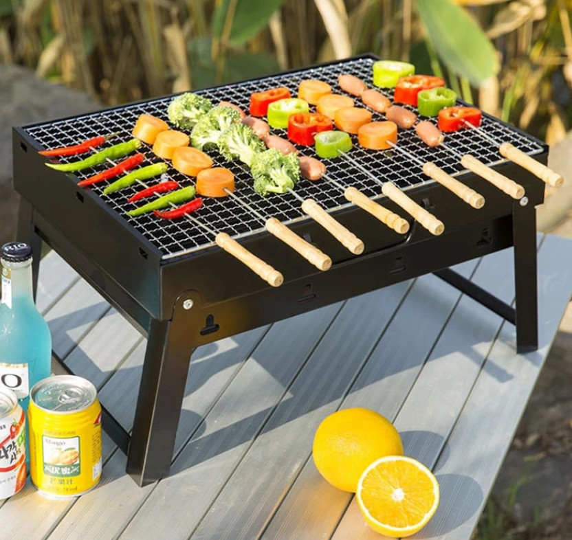 35*27*19.5cm Outdoor Portable Folding Grill Bbq Camping Grill Small Charcoal Grill