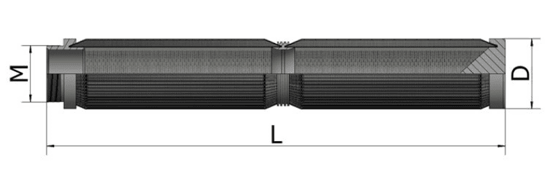 Stainless steel pleated cartridge type 11 specification diagram