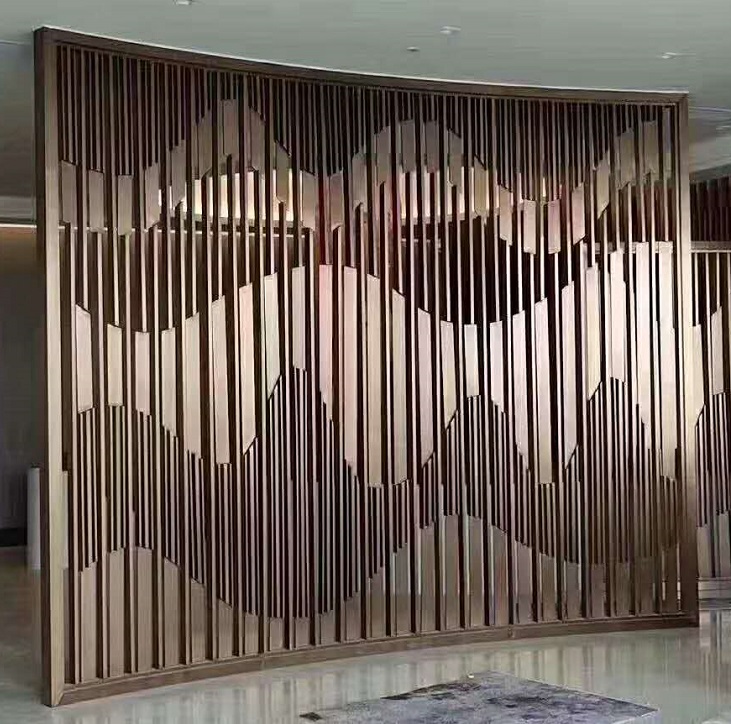Stainless steel pipe welded partition led light room divider