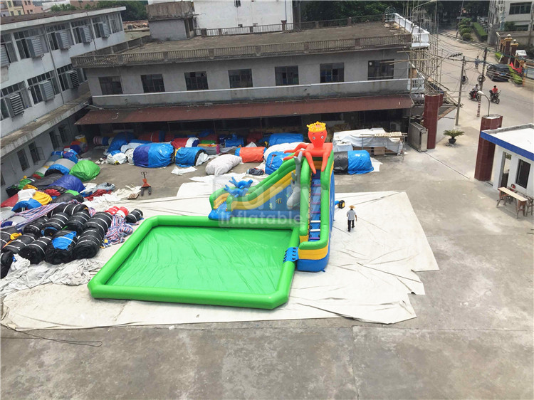 Mobile Large Commercial Inflatable Water Park With Elephant Slide Design Build