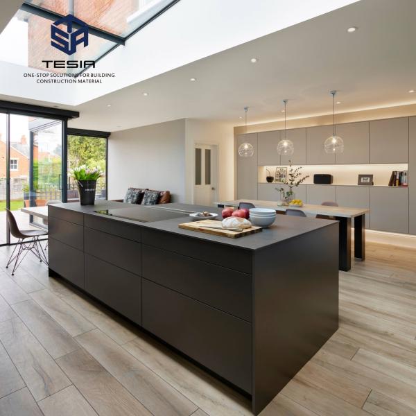 Luxury Modern Kitchen Cabinets Gray Glossy Cheap Price Wooden Cabinets Kitchen