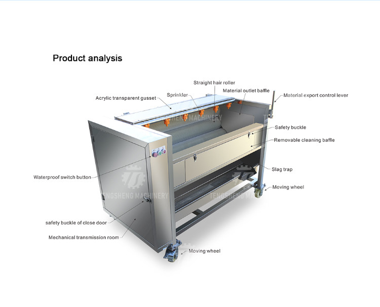 Potato cleaning peeling machine taro peeling machine multi-functional horseshoe hair roller cleaning machine