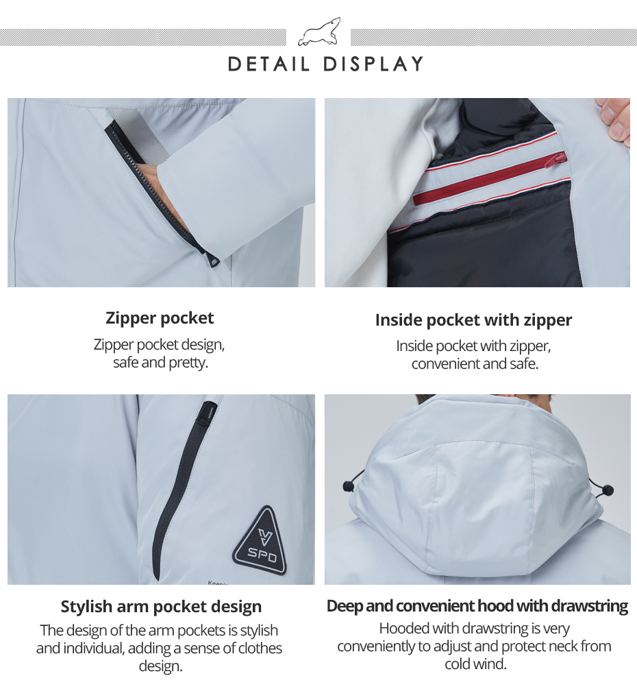 multi-pocket short down jacket, stylish, young fashion,short men's coat, dark color, hooded,