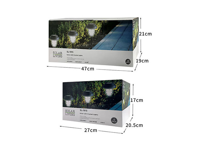 Black Solar Lawn Lights 8H Waterproof Outdoor Garden Landscape Lights 2V 400mAh