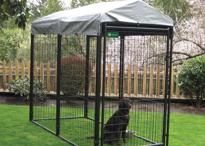 Large Folding Pet Cage For Dog House / Metal Dog Crate Kennel With Gate