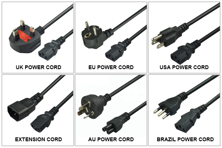 OEM ODM 1.5meters UK Power Cord Apply To Kettle Port And Laptop