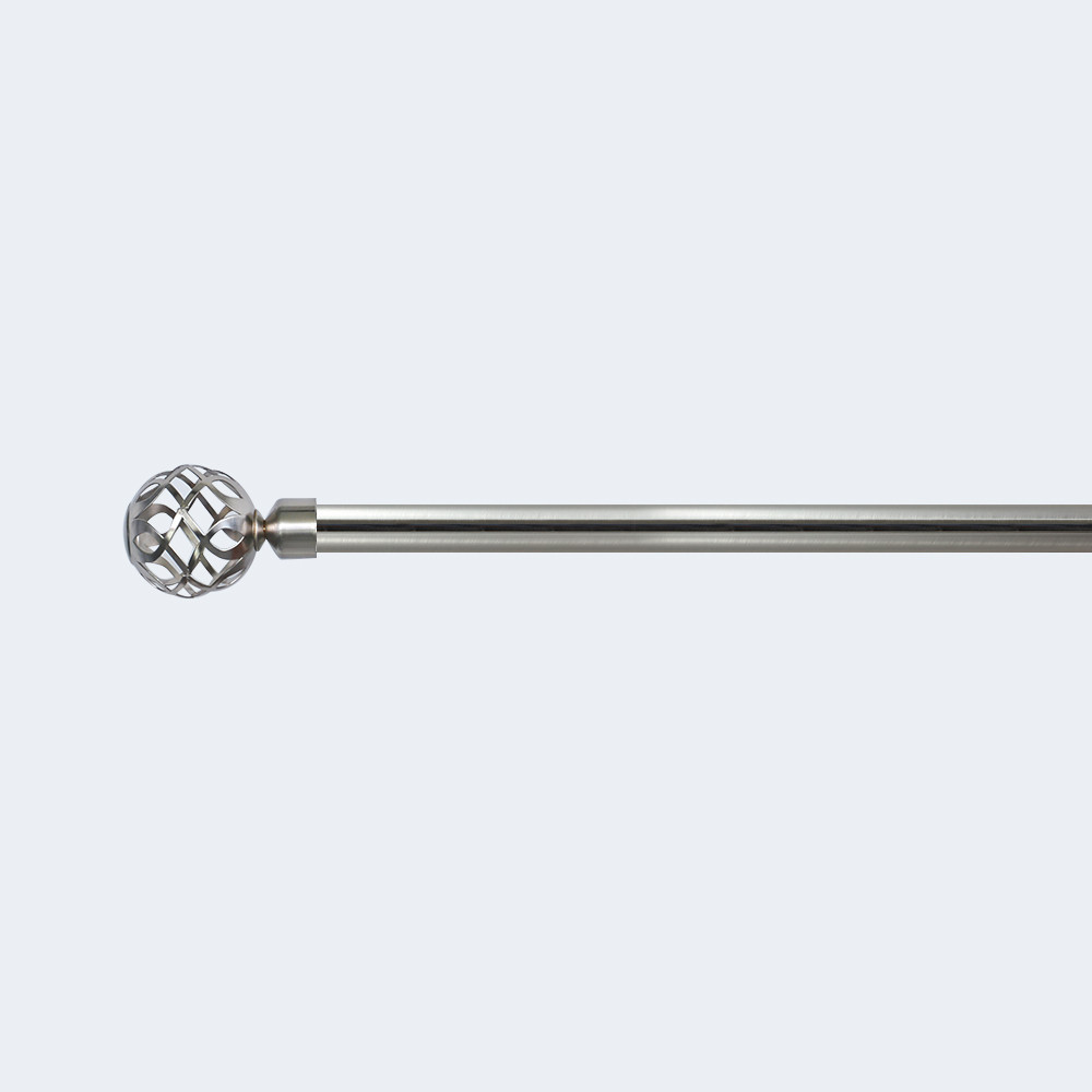 1.6M Iron Curtain Rods Set With Ball Shape Finials Electroplate