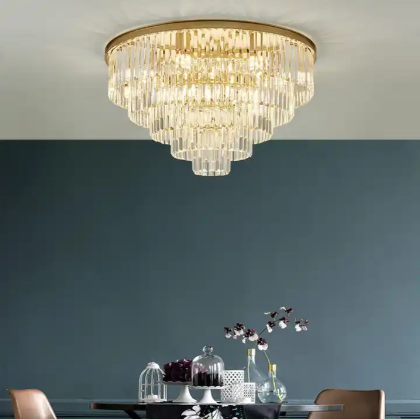 E12 / Candelabra Art Crystal Modern Copper Ceiling Light AC 85V-265V