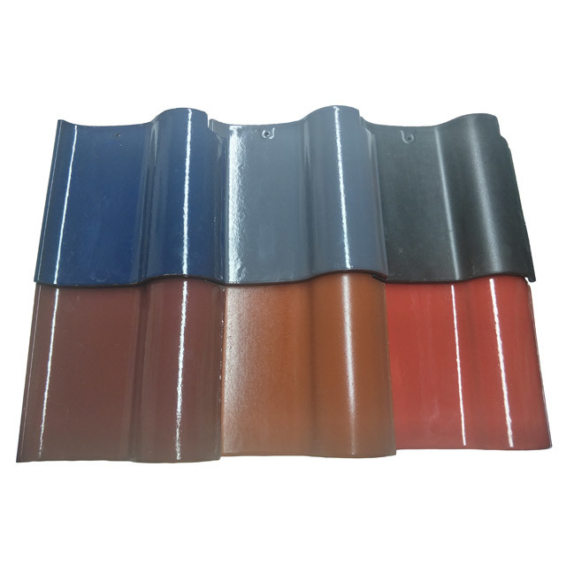 Matte Glazed Ceramic Roof Tiles Blue Spanish 220mm Handmade Clay Roofing Tiles