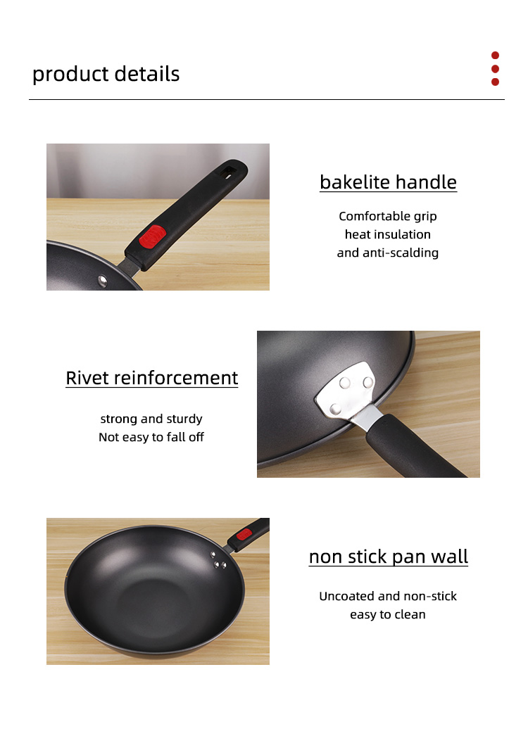 Wholesale TOP Seller Cookware 32/34 CM Fry Woks Cast Iron Cooking Pan Big Frying Pan For Kitchen