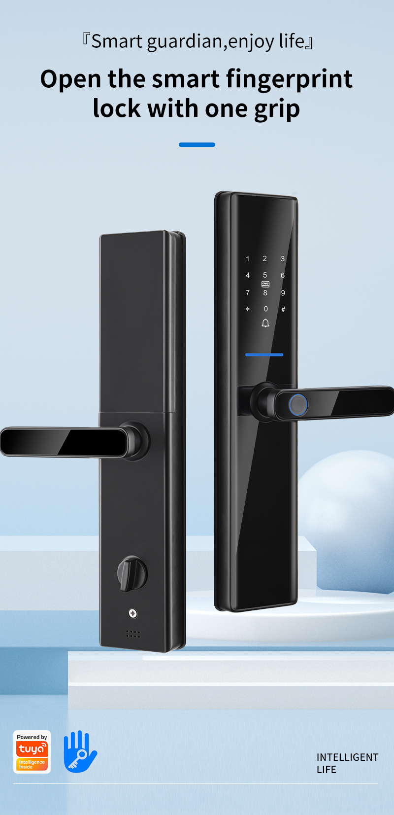 Steel Door Wifi Fingerprint Lock S819-2 Digital Password Lock For Apartment