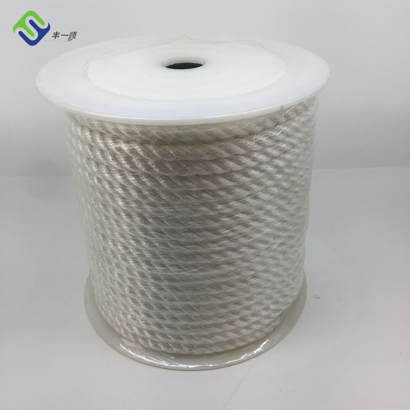 3 Strand Twisted Nylon Rope White Color Soft Rope For Marine Using