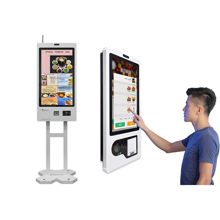 Self Ordering Kiosk for Food Orders and Bill Payments 21.5 Inch Wall Mounted Touch Screen Wall Mount/Floor Standing