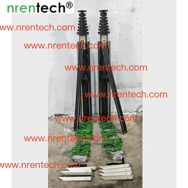 10m manual crank winch telescopic mast/ push telescoping mast/ aluminum telescoping mast