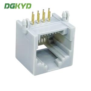 RJ45 8P8C Ethernet Connector Single Port Without Light PBT Material Fu Gray RJ45