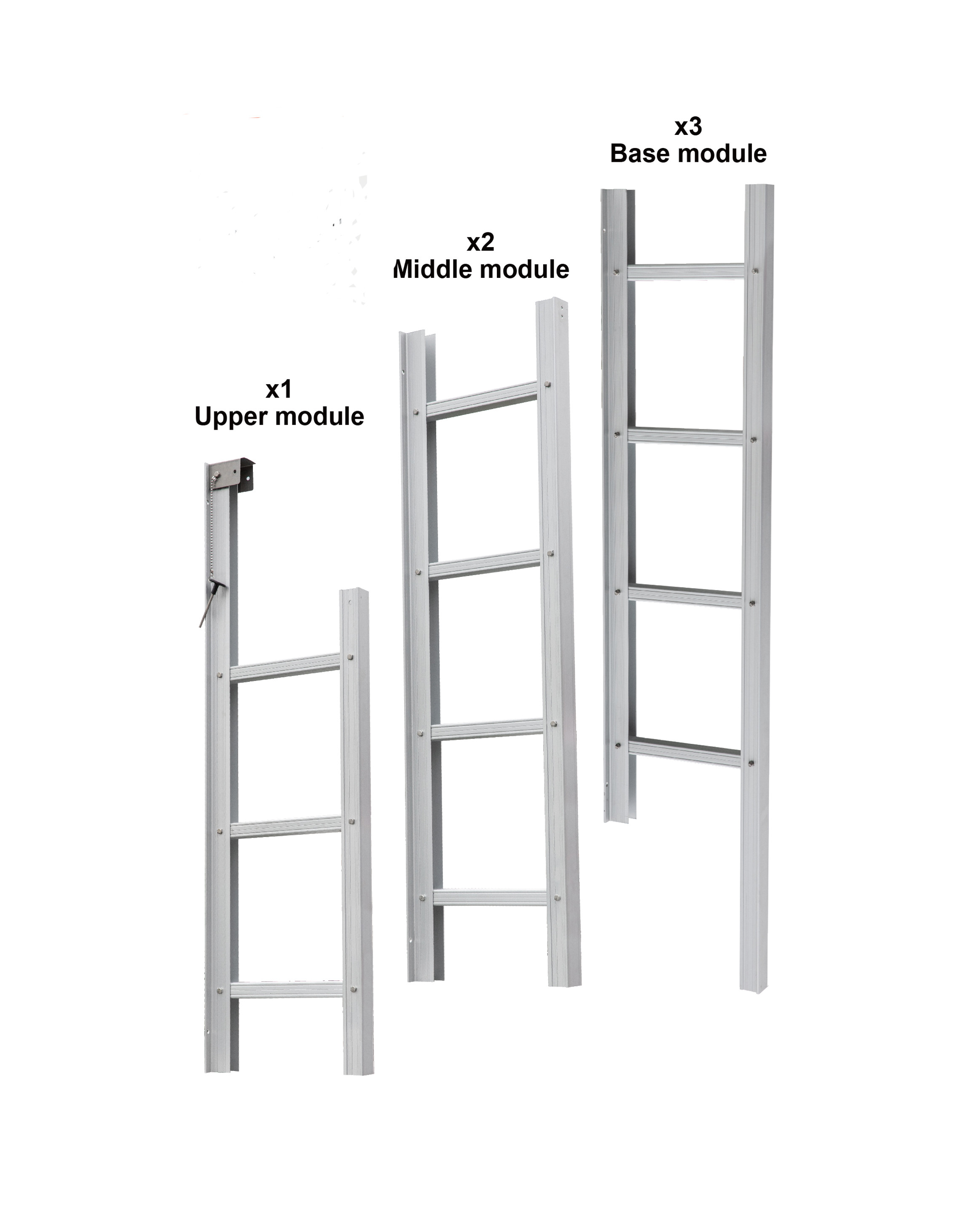 Foldaway Aluminum Fire Escape Ladder Easily Store EN131 Certificated