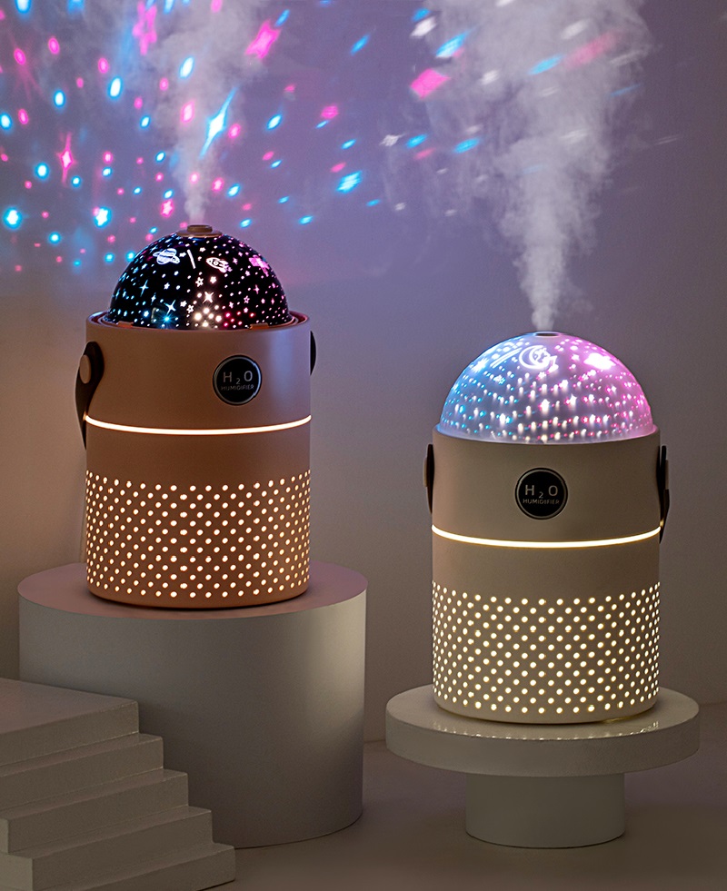 HOMEFISH Rechargeable Battery Essential Oil Diffusers 550ml Projection Air Humidifier