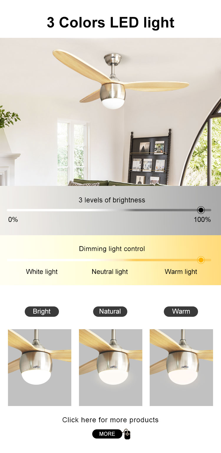 Simple Style and Easy Control 1stshine Ceiling Fan for Bedroom Living Room Coffee Shop