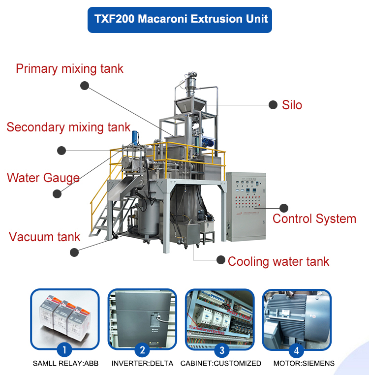 ZHUOHENG 's Energy-saving Industrial Macaroni Making Machine for Pasta Production