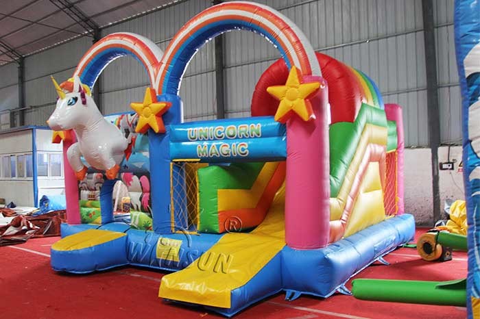 Unicorn Magic Inflatable Bounce House PVC Material 5 X 5 X 4m CE Standard