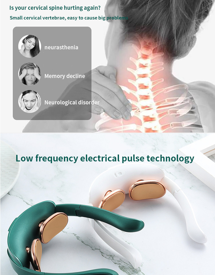 Wireless Electric EMS Heat Neck Massager Powerful Intelligent Control