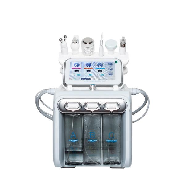 CD FDA approved 46*32*45 13kg portable white hydrafacial machine with 6 handles