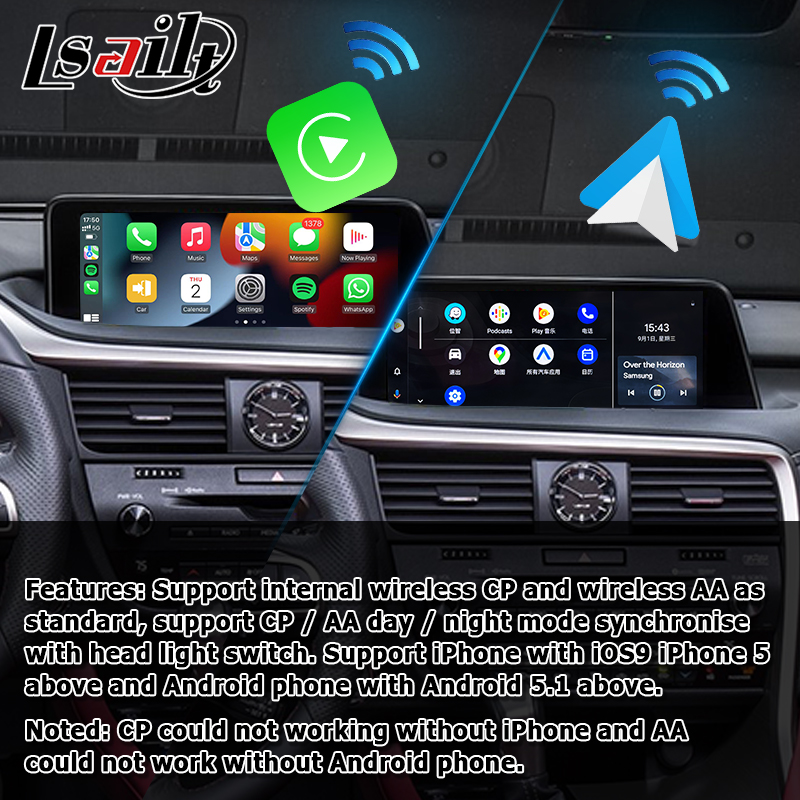 Lexus RX350 RX450h RX200t wireless carplay android auto screen mirroring interface