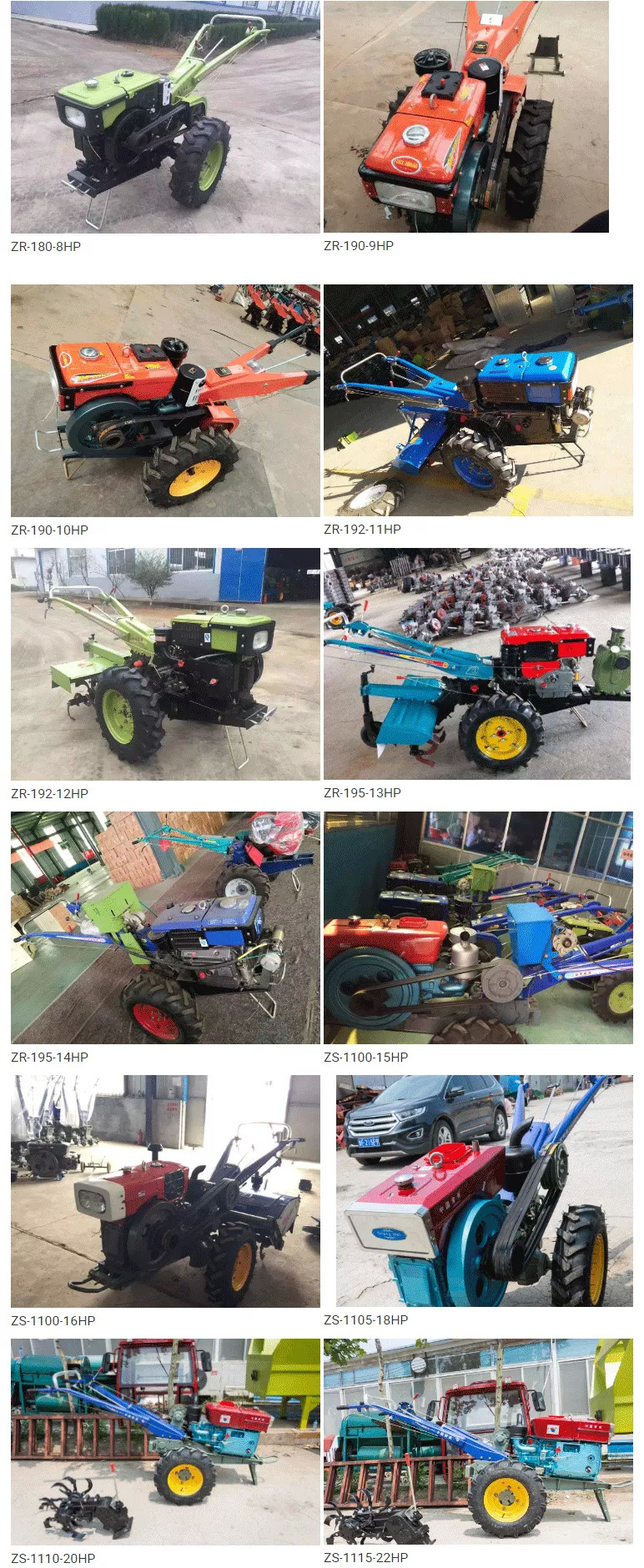22HP Walking Farm Tractor Two Wheel Walking Tractor With Disc Plough