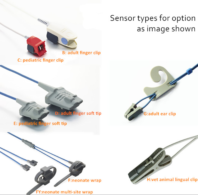 7pin Spo2 Finger Probe , Reusable Spo2 Sensors Compatible For Siemens Drager SC6002XL