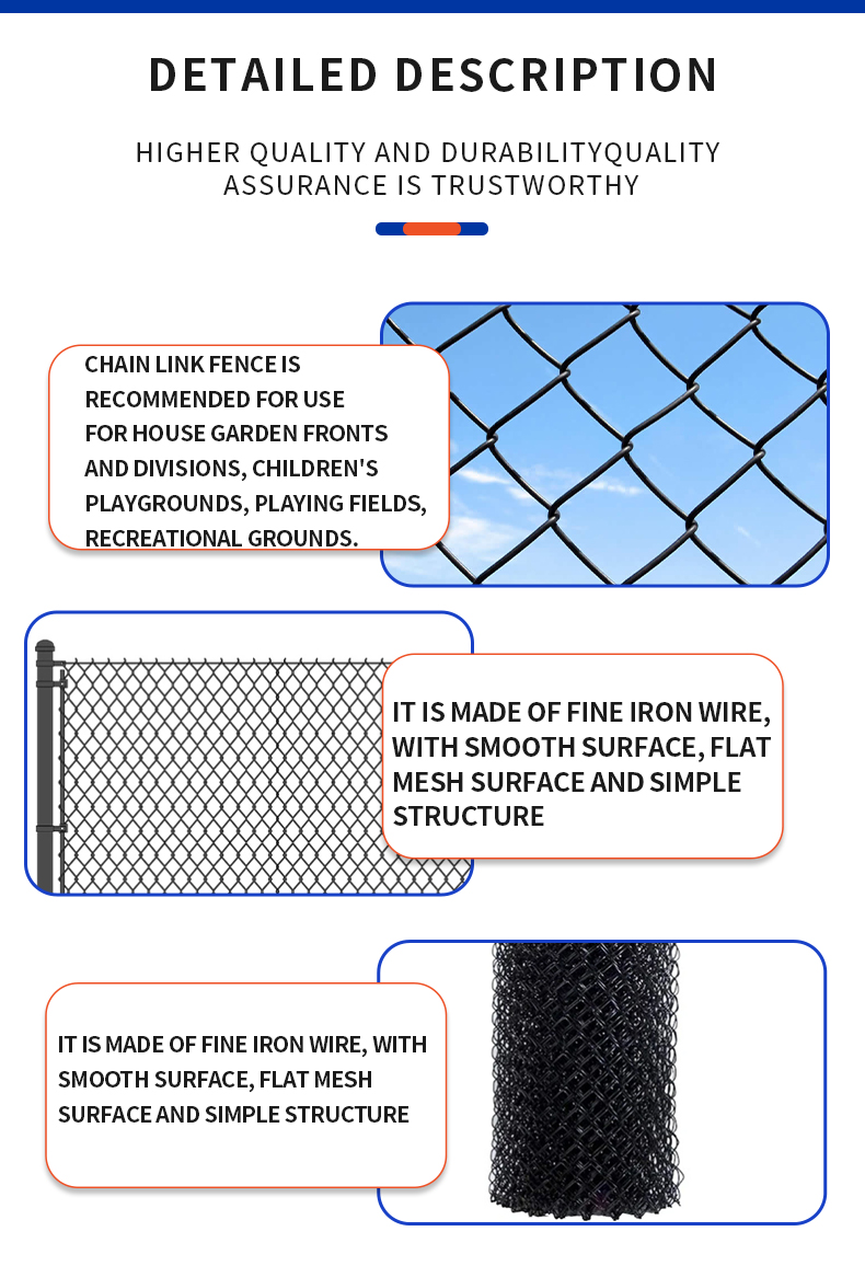 High Quality Square Post Chain Link Wire Mesh Fence For Sale Factory