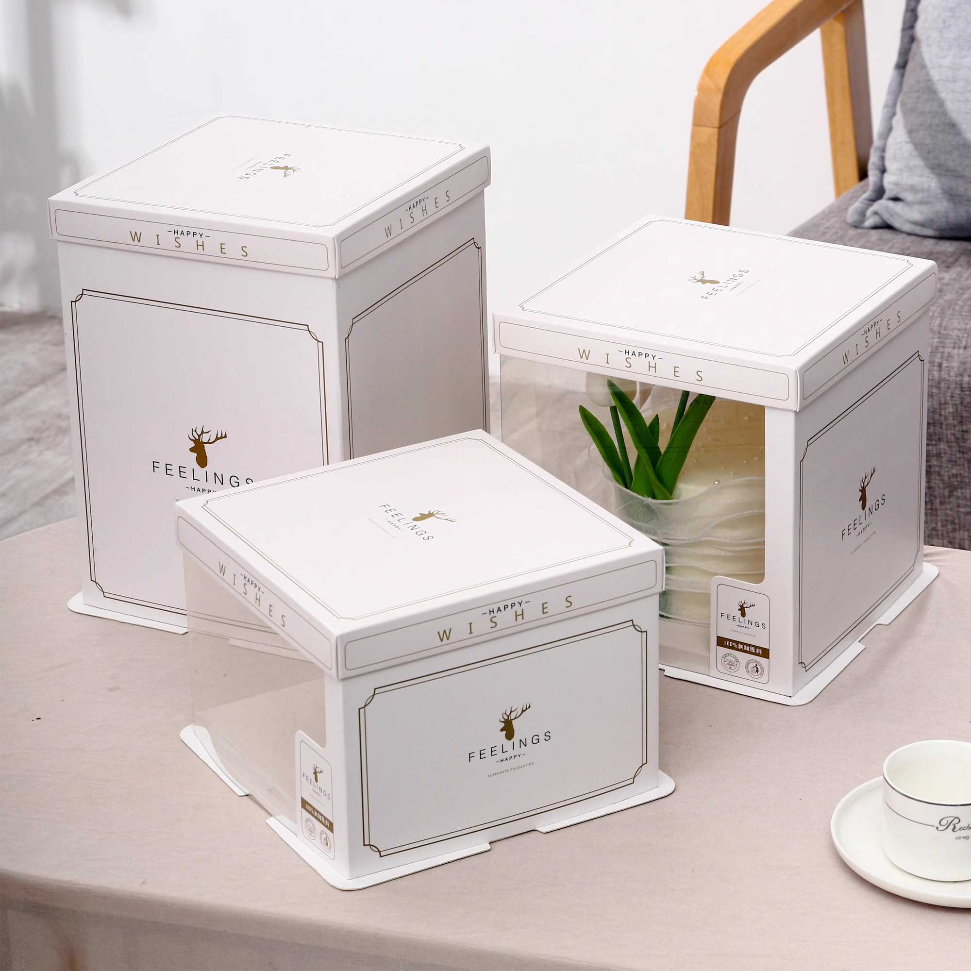 Adjustable Cardstock Grade Cake Packaging Boxes With Offset / Screen Printing And EPS AI Or PSD Design Requirement