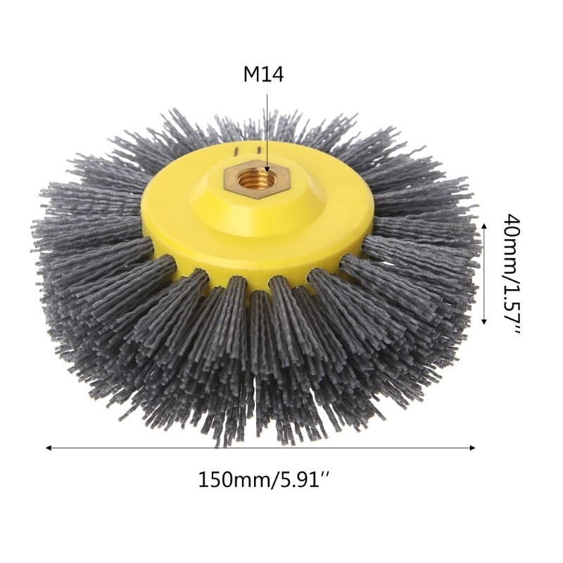 M14 Thread Polish Abrasive Wire Wheel Cleaning Brush 150x40 For Wooden