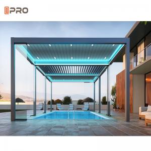 China Motorzied Powder Coated Modern Electric Pergola Roof For Garden on sale