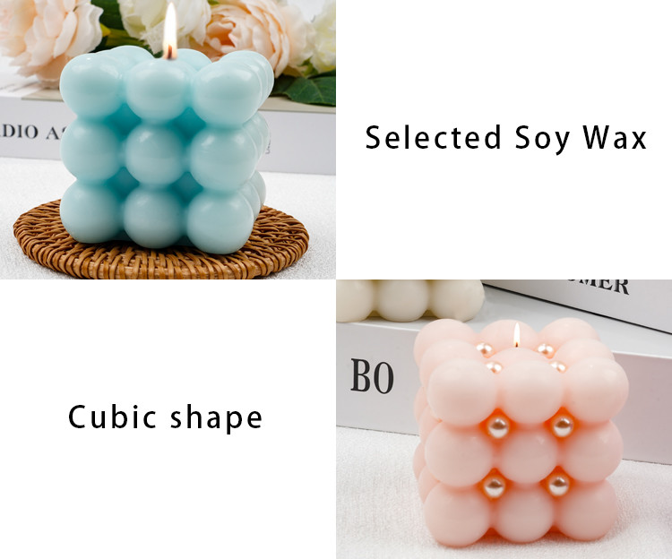 Natural Soy Wax Velas Aromatics Cube Bubble Candle Scented Candles Artistic Candle
