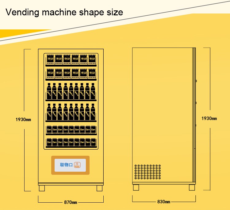 Snack Sandwich Vending Machine With Drop Sensor Supports Payment In Note